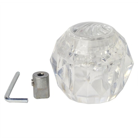 Thrifco Plumbing Delta Tub and Shower Faucet Conversion Handle, Clear Acrylic 4401525